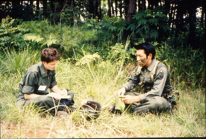 Sabrine Frühstück in the field.