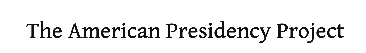 The American Presidency Project