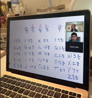 Virtual tutoring session for students