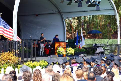 Dean Hale on stage.